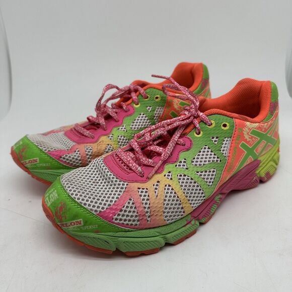 Asics Gel Noosa Tri 9 Triathlon C401N Pink Orange Lime Running Womens Size 7 - Picture 3 of 12